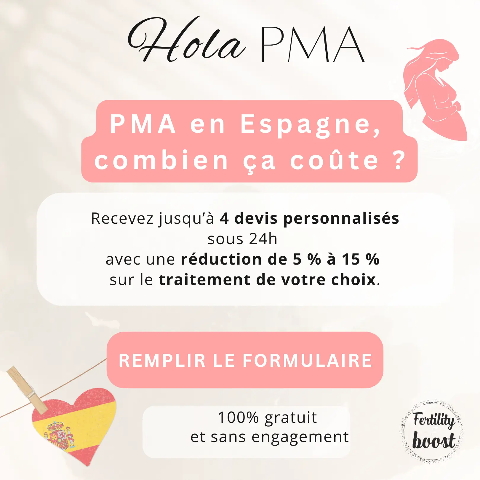 Bénéficier gratuitement des mises en relation et des tarifs préférentiels avec les cliniques PMA FIV en espagne